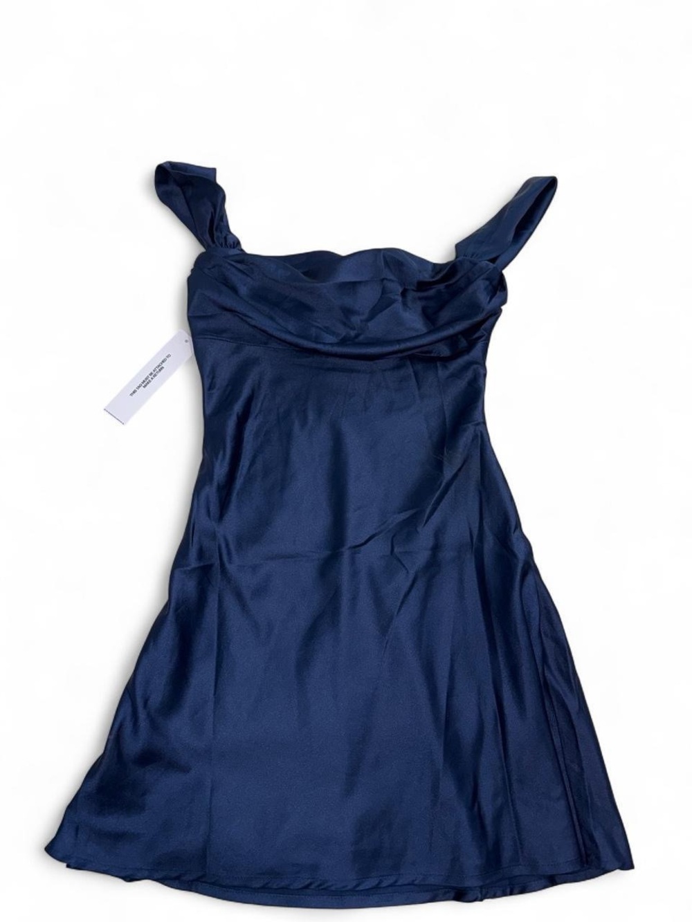 Princess Polly Off-Shoulder Satin Mini Dress in Navy - Picture 4 of 4